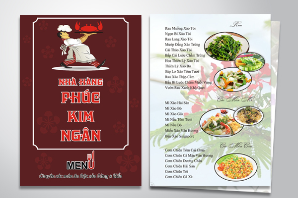 In menu nhà hàng Phúc Kim Ngân