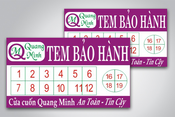 In tem bảo hành Quang Minh